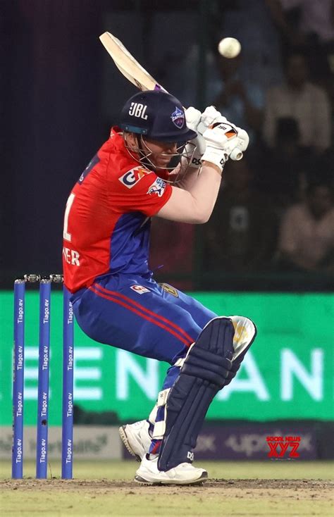 : New Delhi : DC's captain David Warner avoids a bouncer during the IPL ...