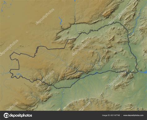 Lusaka Province Zambia Colored Elevation Map Lakes Rivers Stock Photo ...