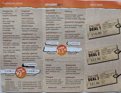 Menu At Encore Pizza Cranbourne Pizzeria Cranbourne