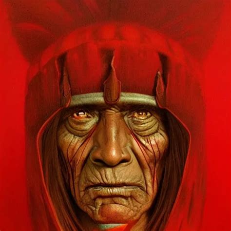 Angry Native American Chieftain Portrait Dark Stable Diffusion