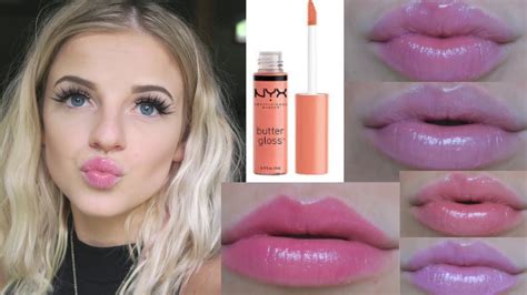 Nyx Butter Gloss Lip Swatches 10 Shades Youtube