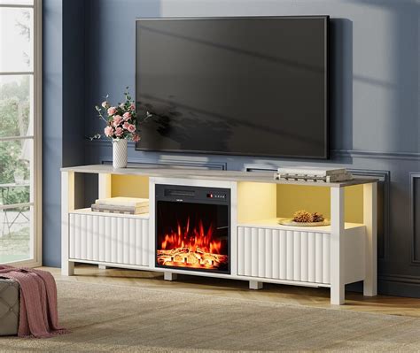 Amazon WAMPAT Fireplace TV Stand For 75 Inch TV Entertainment