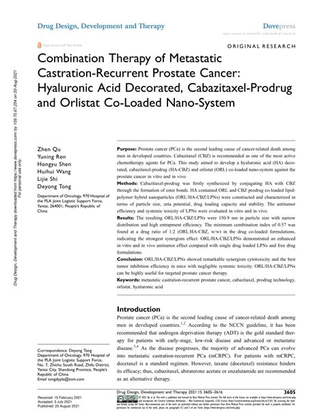 PDF Combination Therapy Of Metastatic Castration Recurrent Prostate