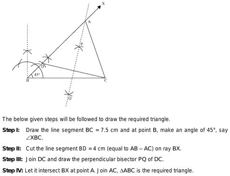 23 Construct Triangle ABC In Which BC 7 5 Cm B 45 And AB AC 4