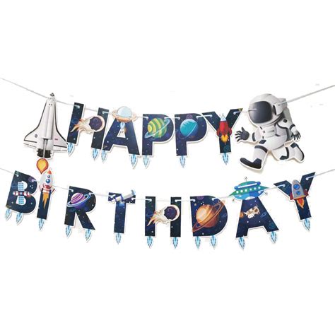 Buy Sumerk Universe Outer Space Happy Birthday Banner Space Theme Party