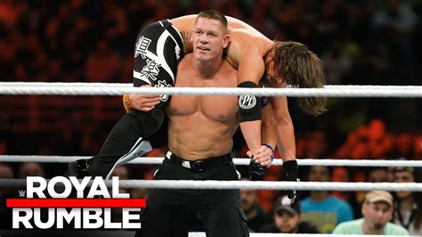 John Cena Vs Aj Styles Wwe Title Match Royal Rumble Youtube