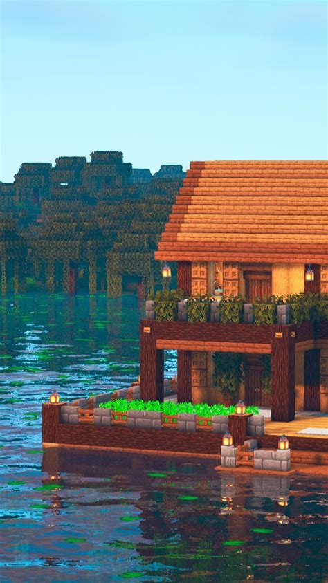 Lake House Build in Minecraft | Tutorial in 2022 | Minecraft house tutorials, Lake house ...