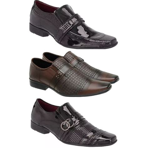 Kit 3 Pares De Sapato Social Masculino Qualidade Elegancia E Estilo