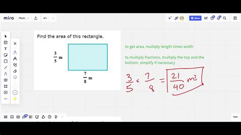 Area Of A Rectangle With Fractional Side Lengths Youtube