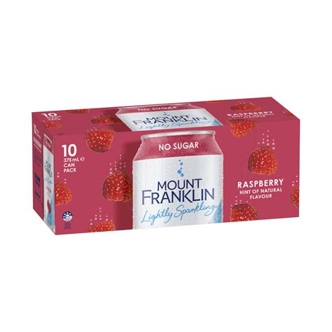 Mount Franklin Lightly Sparkling Water Raspberry Multipack Cans X