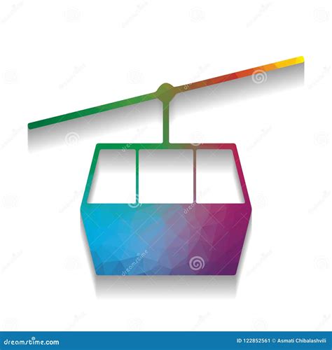 Funicular, Cable Car Sign. Vector. Colorful Icon with Bright Tex Stock ...