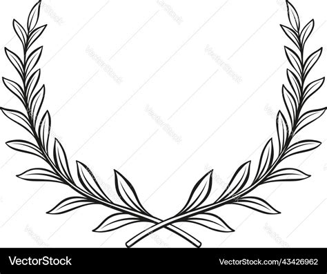 Laurel Wreath Outline Royalty Free Vector Image