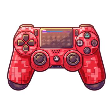 Red Console Controller In Pixel Art Style Red Console Controller Png