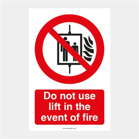 Do Not Use Lift In The Event Of Fire Diamond Safety Signs