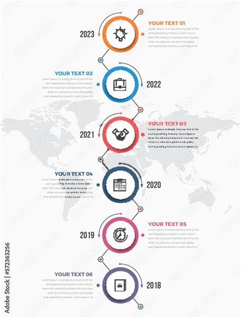 Timeline infographic concept data diagram with 6 options Stock Vector ...