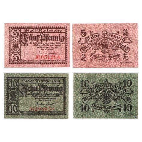 Lote Notgeld Alemania Pfennig Brandeburgo Rathenow