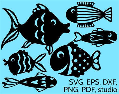 Svg Fish Cut Files For Cricut And Silhouette Vector Fishes Design For