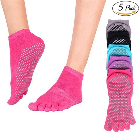 Wsky Yoga Socks Full Toe Non Slip Pilates Best Socks With Grip For Women 5 Pairs Price 11 99