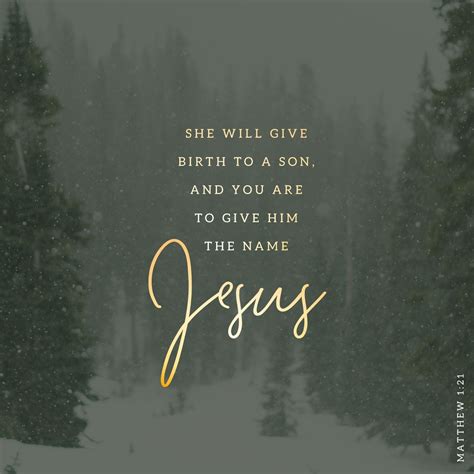 She Will Give Birth To A Son And You Are To Give Him The Name Jesus