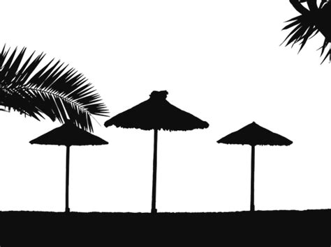 Tropical beach silhouette | Public domain vectors