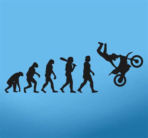 Motorrad Wandtattoo Moto Menschliche Evolution TenStickers