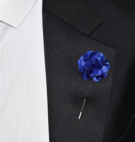 Small Groomsman Button Hole Blue Lapel Pins Ties Pocket Squares