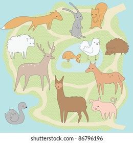 Layout Plan Little Zoo Animals Stock Vector (Royalty Free) 86796196 ...