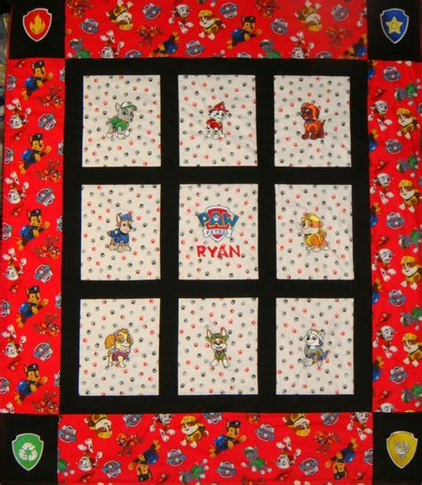 Paw Patrol Toddler Quilt Choose Fabrics and Images Custom | Etsy