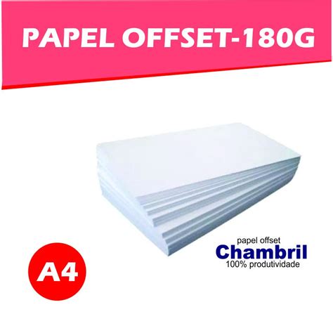 Papel Offset 180g Formato A4 CHAMBRIL Pacote 100 Folhas Shopee Brasil