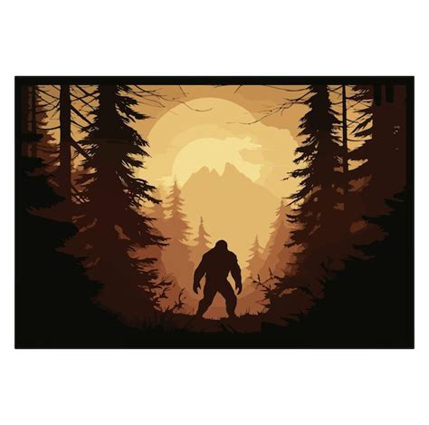 Premium Vector Bigfoot Silhouette T Shirt Design Vector Illustration