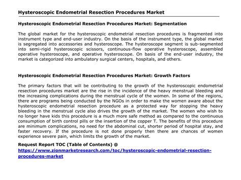 Ppt Global Hysteroscopic Endometrial Resection Procedures Market