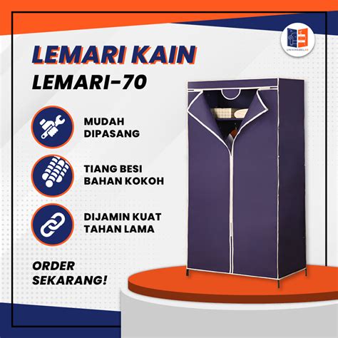 Jual Lemari Pakaian Kain Rak Baju Portable Lemari Serbaguna Lemari