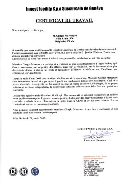 Certificat De Travail Pdf