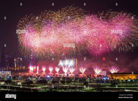 Qatar National Day Fireworks at Doha Corniche Stock Photo - Alamy