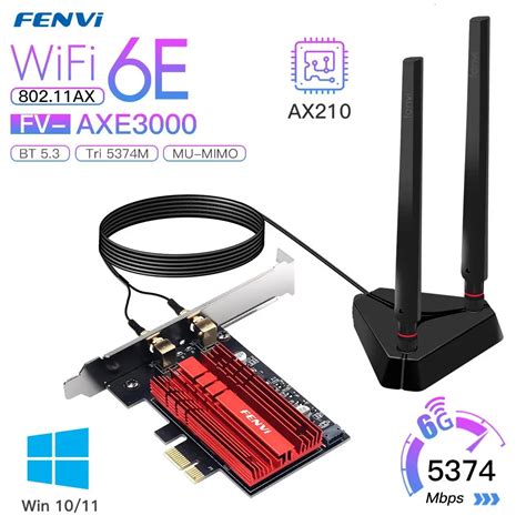 Wi Fi Finders FENVI WiFi 6E 5374M AX210 Tri Band 2 4G 5G 6Ghz 802 11AX