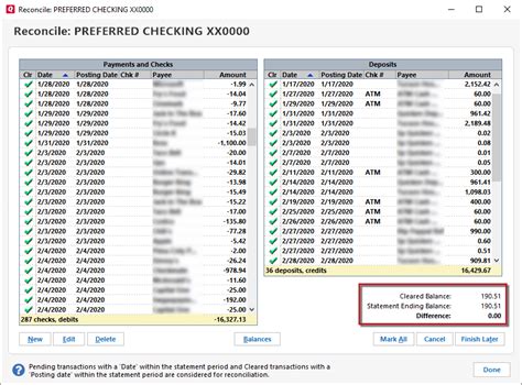 Reconciling An Account In Quicken For Windows Quicken