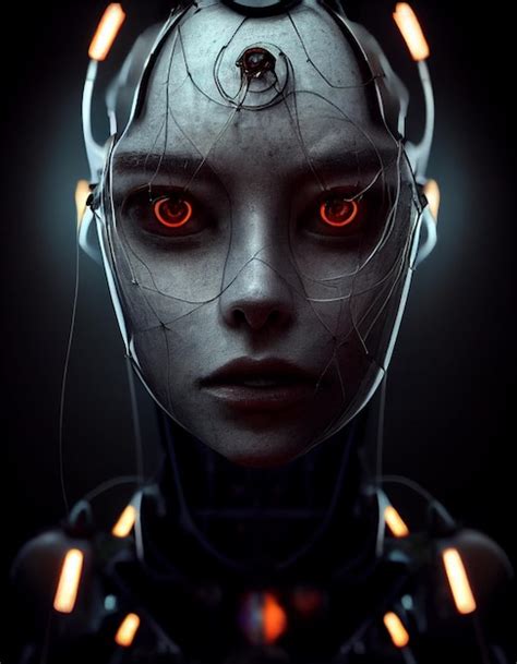 Ciencia Ficci N Hermosa Mujer Cyborg Humanoide Ilustraci N De Arte