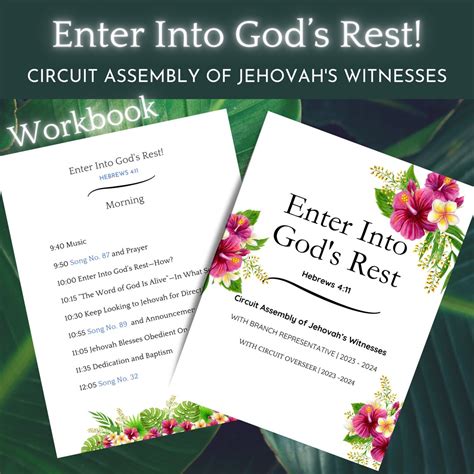 Enter Into God S Rest 2023 2024 Assembly Of Jehovah S Witnesses Program