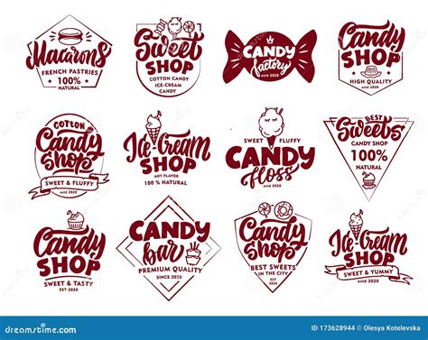 Vintage Candy Shop Collection Of Tin Signs Vector Illustration