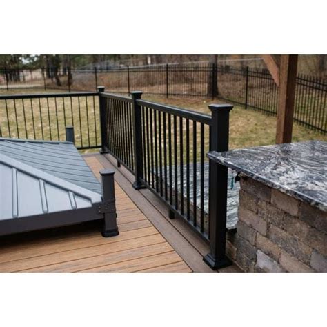 Aria Railing 36 In X 6 Ft Black Powder Coated Aluminum Preassembled Deck Railing Ap162306b