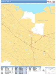 Mountain View California Zip Code Wall Map (Basic Style) by MarketMAPS