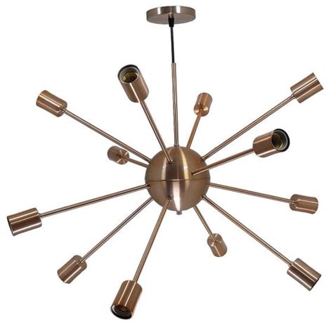 Luminária Pendente Sputnik Atomo 12 Hastes Cobre Mak Luz Luminária