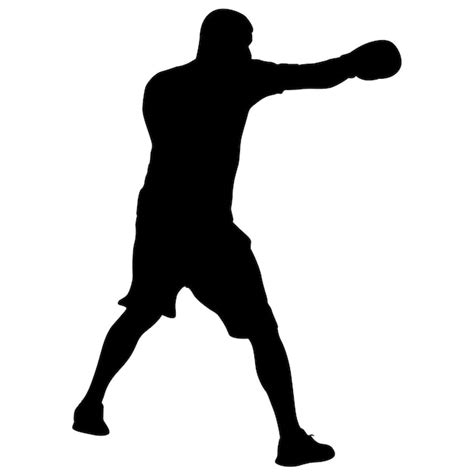 Premium Vector Black Silhouette Of An Athlete Boxer On A White Background