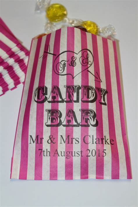 Personalised Candy Bar Wedding Sweet Bags Buffet Sweet Cart Etsy