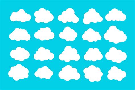 set of white clouds vector illustration 13106489 Vector Art at Vecteezy