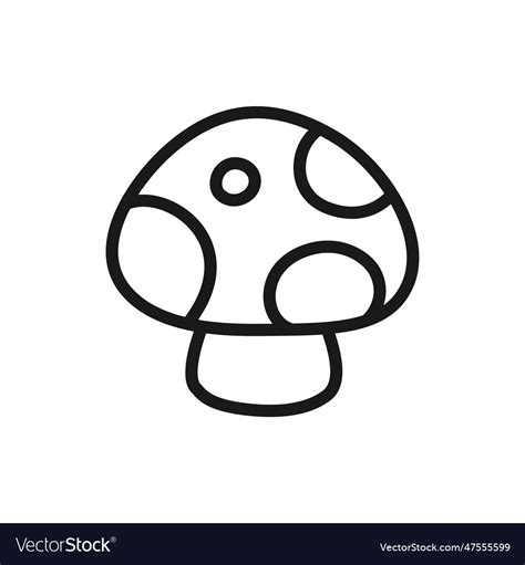 Cute mushroom icon doodle outline logo Royalty Free Vector