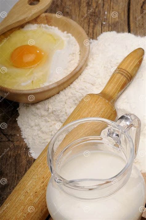 Egg Milk And Flour Stock Image Image Of Bottle Eggs 10201561