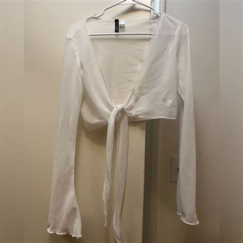 H M Swim Hm Womens Sheer Bikini Cover Up Tie Front Large Poshmark