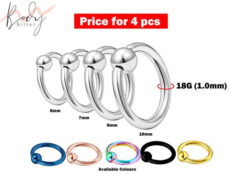 Captive Bead Ring Septum Ring Pieces G Captive Ring Size