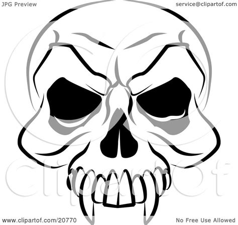 Clipart Illustration Of A Vampires Skull With Fanged Teeth And Deep